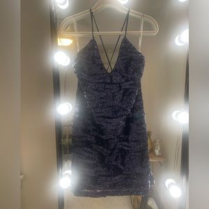 Lucy Paris Navy/blue sequin mini dress. Size XS. Work once no signs of wear